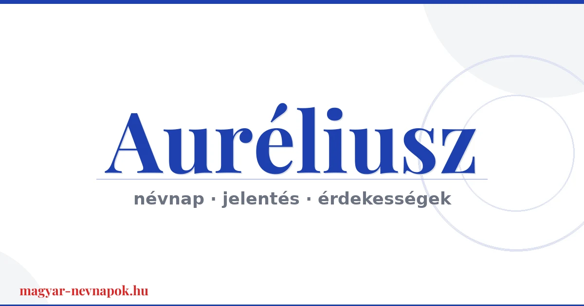 Auréliusz névnap – névnap kártya