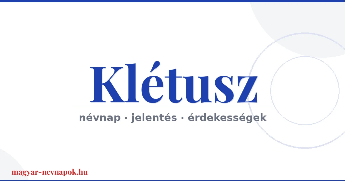 Klétusz névnap – névnap kártya