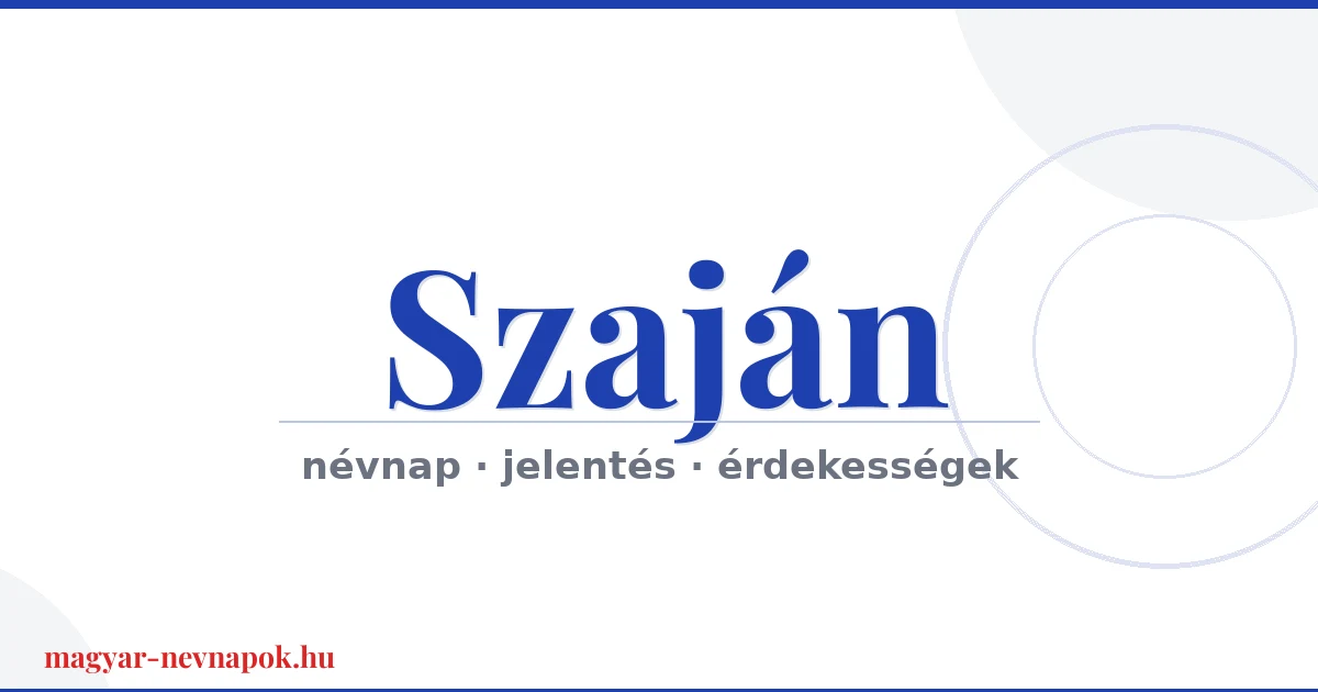 Szaján névnap – névnap kártya